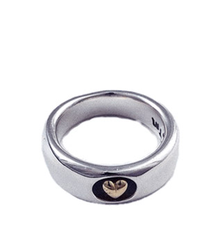 Smooth Ring w/Gold Heart (Red, Yellow, White)