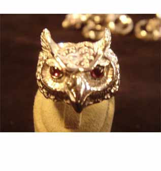 Owl Ring with Stone