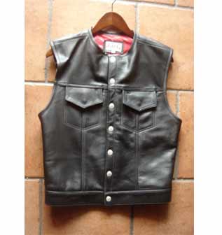 BWP Leather Vest no Collar