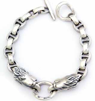 Small Hammered Boat Link Bracelet