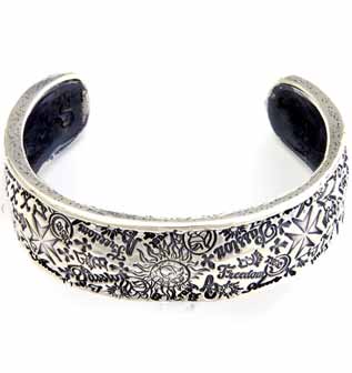 Wide Graffiti Bangle-Small