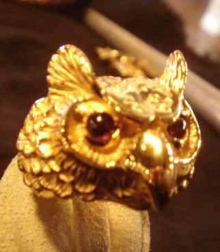 Owl Ring with Stone