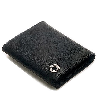 Triple Fold-Flat Black Leather