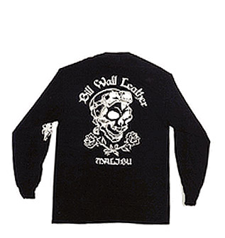 LS BWL Skull - White Print on Black