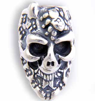 Graffiti Skull Bead w/1 Horn and Spider and B-Crown