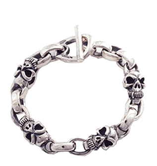 Half Skull Chain Bracelet (7, 8, 9, Inch) LTD, 99