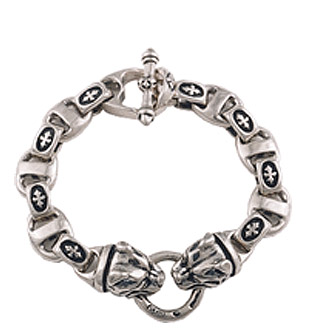 Mini Dog Head w/C Cross Bracelet,LTD.99 (7, 8, 9 Inch)