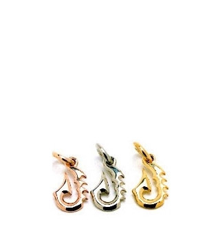 Fish Hook Charm 18k Gold (Red, Yellow, White)