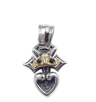 Royal Pierced Heart w/18k Gold Crown