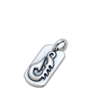 Raised Fish Hook Dog Tag