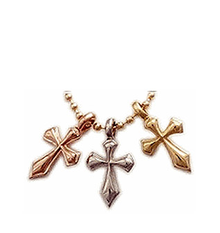 18k Cross Charm (Red, Yellow, White)