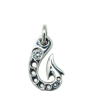 Fish Hook w/CZ Stone