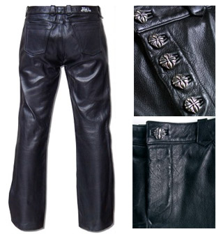 Boot-Cut Leather Pants