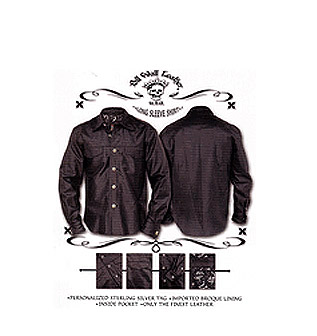 Men's Long Sleeve Leather Shirt